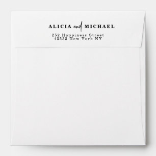 Simple modern wedding personalized square envelope