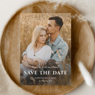 Simple Script Names Photo Wedding Save The Date Magnetic Invitation