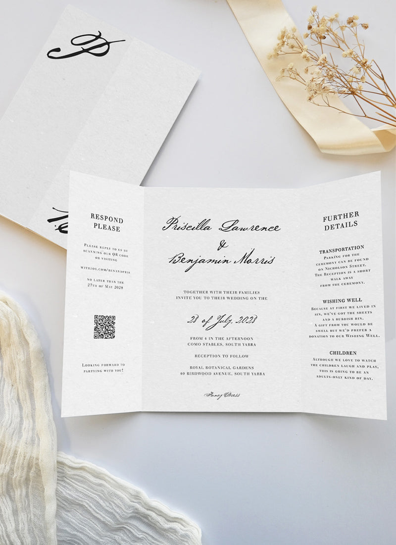 Simple Script Wedding Invitations by Jamie L.