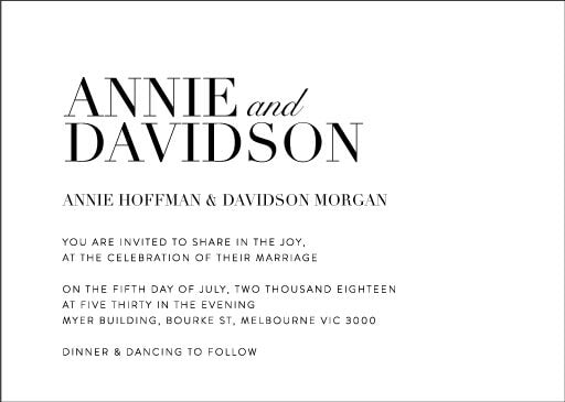 Serif Stroke Wedding Invitations by Yunita Y.