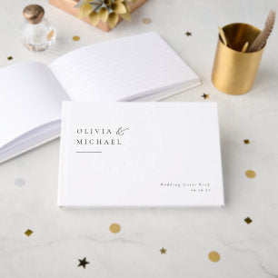 Simply Elegant Typography Modern Wedding Guest Book
