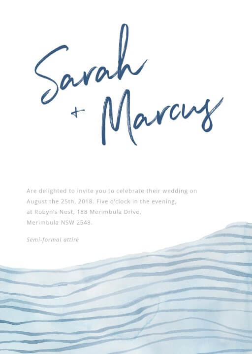 Soft Waves Wedding Invitations by Nicole C.