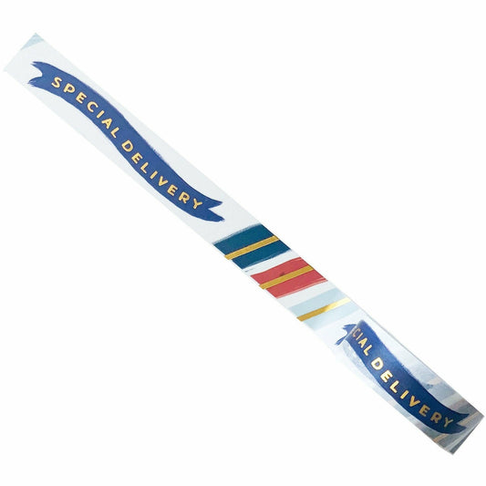 "Special Delivery" Washi Tape for Gifts with Golden Accents