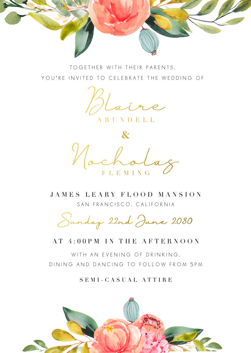 Spring Bouquet Wedding Invitations by Joy