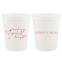 Making Spirits Bright Wedding Stadium Cups