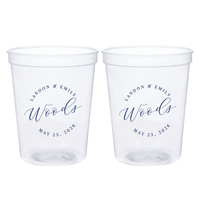 Custom Modern Script Wedding Stadium Cups