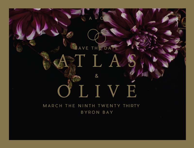 Floral Atlas Save The Date Cards by Kate R.