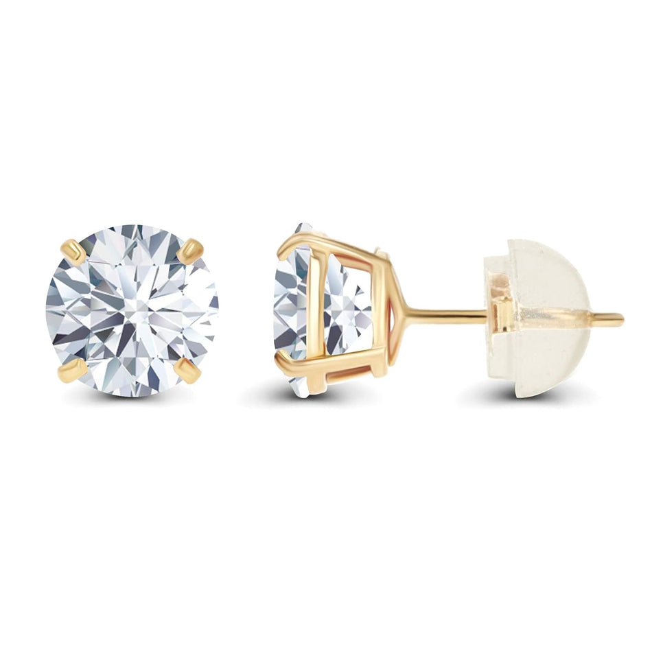 2.00 CTW AGI Certified Lab-Grown Diamond Stud Earrings in 14K Yellow Gold | G Color VS Clarity | USA Handcrafted Fine Jewelry