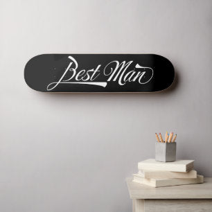 Stylish Trendy Black Retro Typography Best Man Skateboard