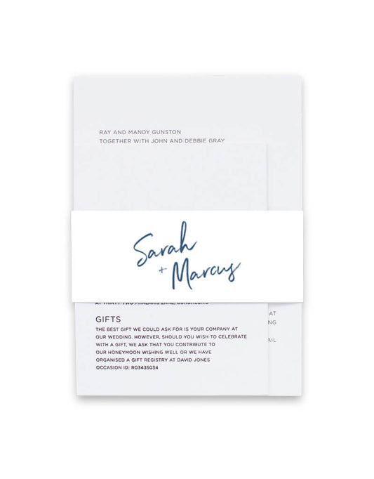 Soft Waves Invitation Belly Band by Nicole C.