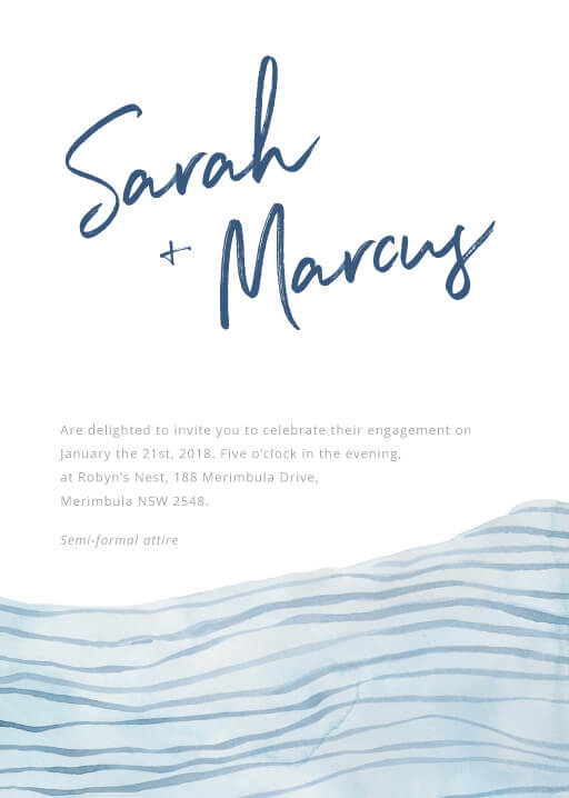 Soft Waves Engagement Invitations by Nicole C.