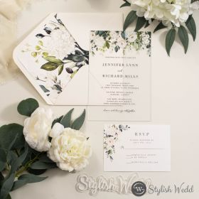 Unique Rustic Greenery Acrylic Wedding Invitations Swal045