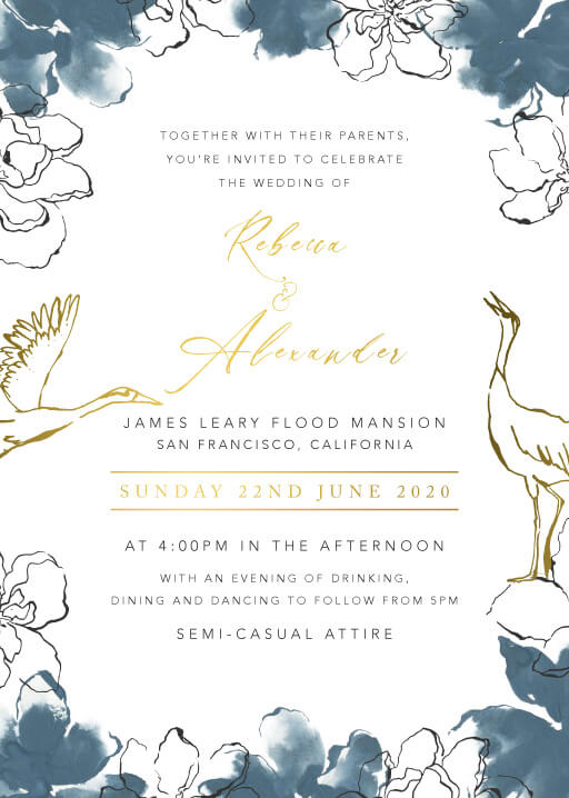 Swan Frame Wedding Invitations by Joy