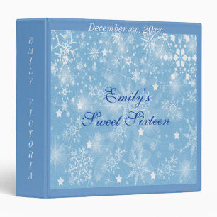 Sweet Sixteen, Winter Wedding, Photo Album 3 Ring Binder