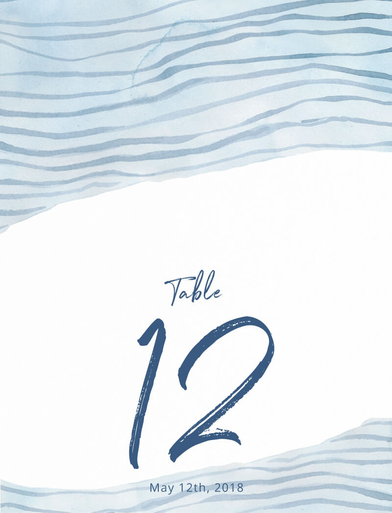 Soft WavesTable Number by Nicole C.