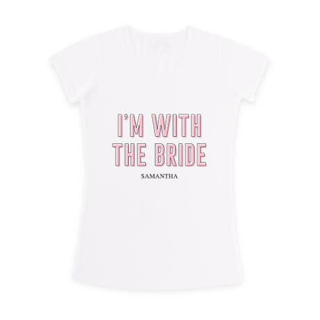 Personalized Junior Bridesmaid Wedding T-Shirt - With The Bride