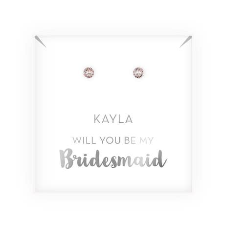 Swarovski Crystal Round Stud Earrings - Be My Bridesmaid?