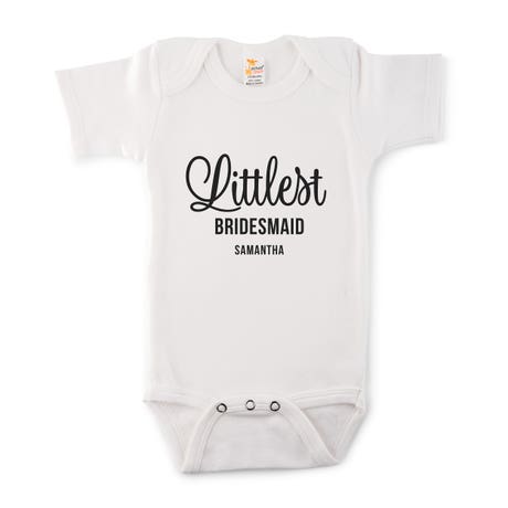 Cute Personalized White Baby Bodysuit - Littlest Bridesmaid