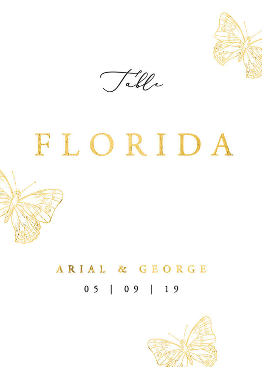 Golden ButterflyTable Number by Stella M.