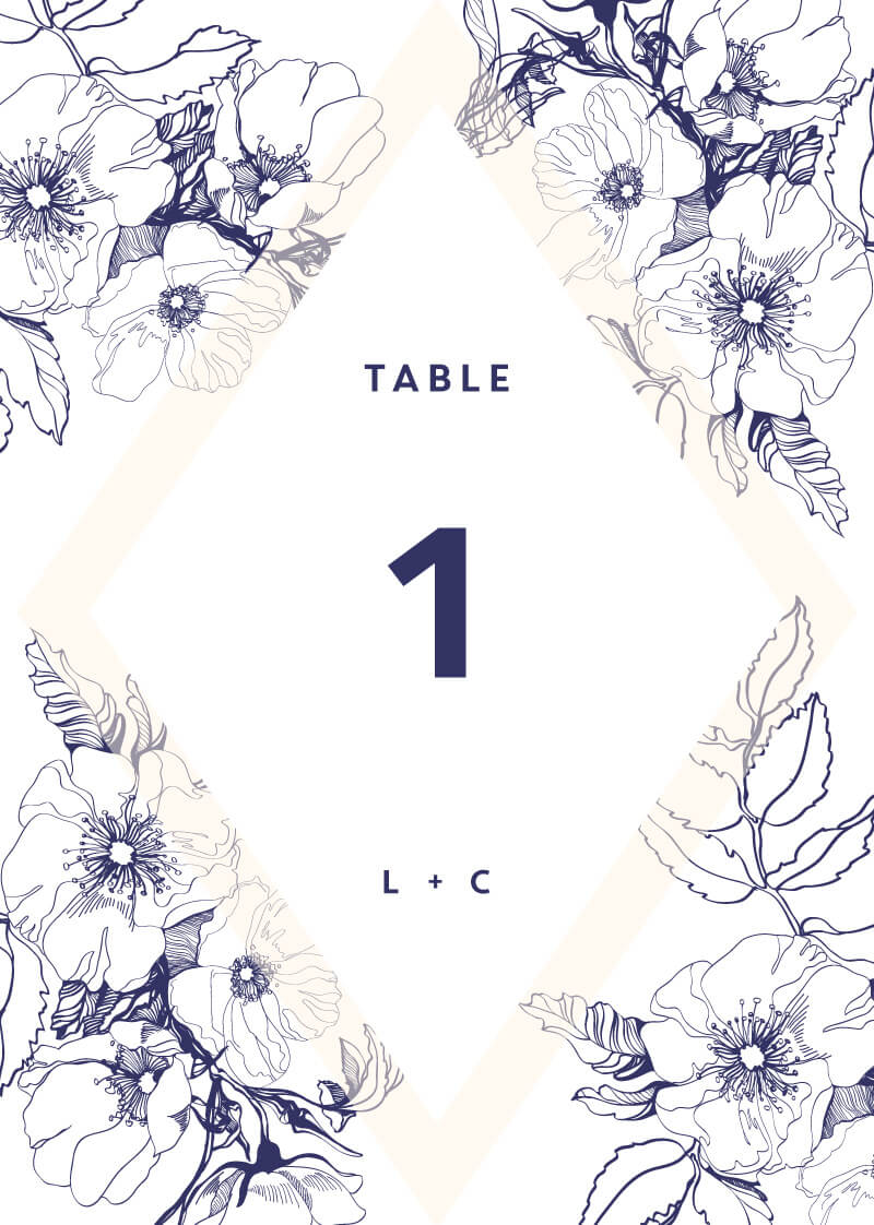 Blue ContourTable Number by Jamie L.