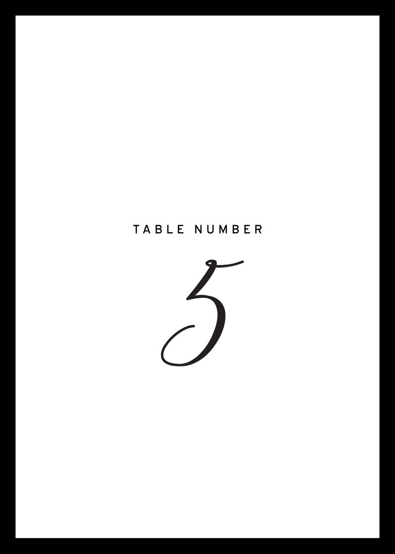 Sleek BorderTable Number by Nicole C.