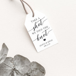 Take a Shot, We Tied the Knot Wedding Favor Gift Tags