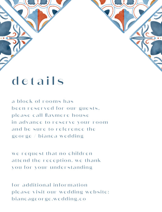 Talavera Information Card by Joy