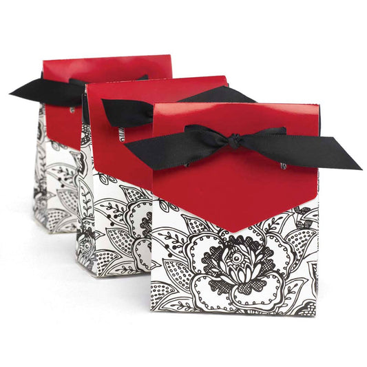 Black & Merlot Tent Favor Box 3 X 3 1/4"