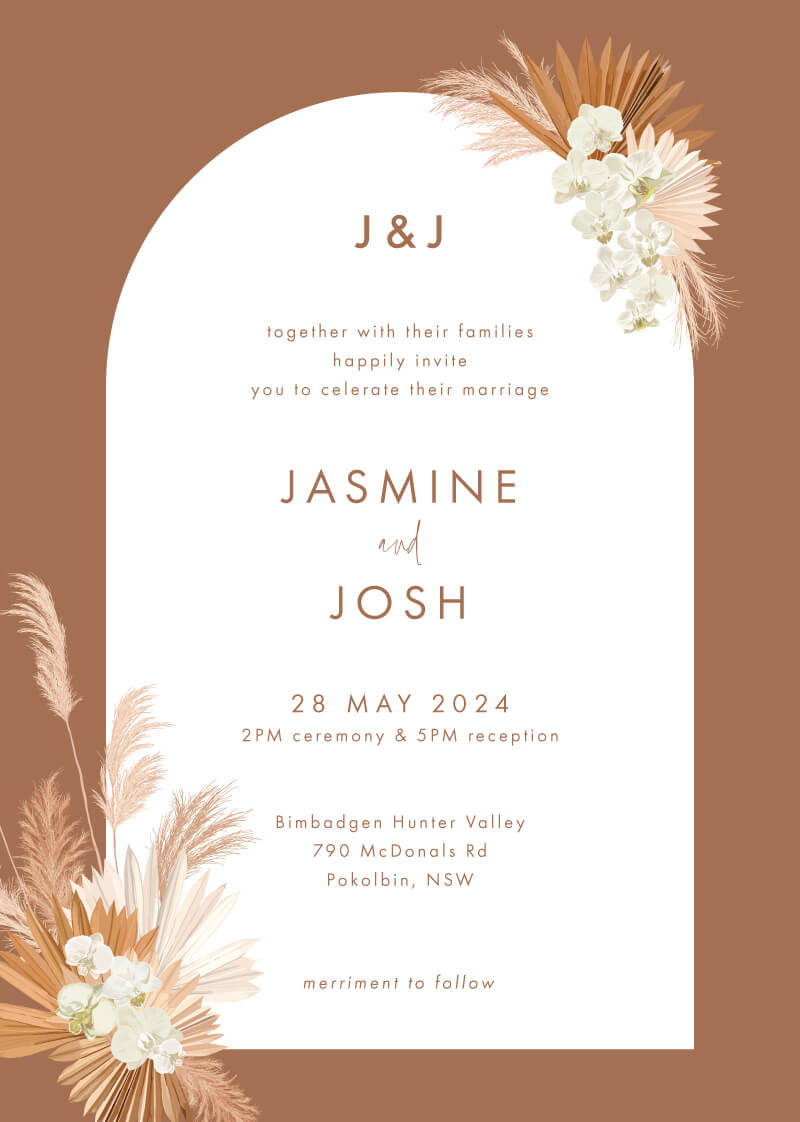 Terracotta Arch Wedding Invitations by Inggrid H.