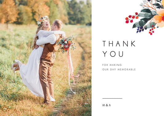 Floral Crown Georgia Thank You Card by Joy