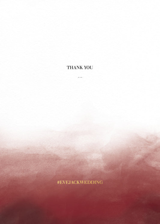 Maroon Love Thank You Card by Owey C.