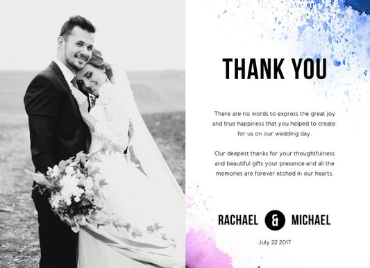 Watercolour Splash Thank You Card by Phabo R.