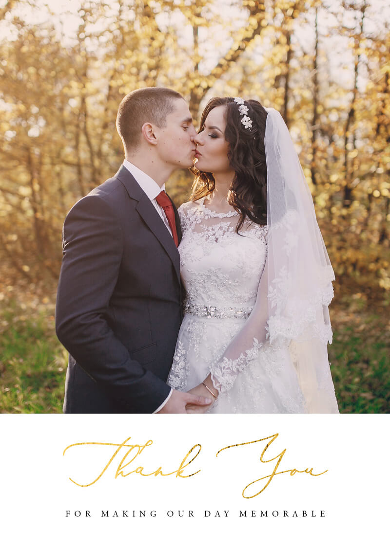 Golden Butterfly Thank You Card by Stella M.