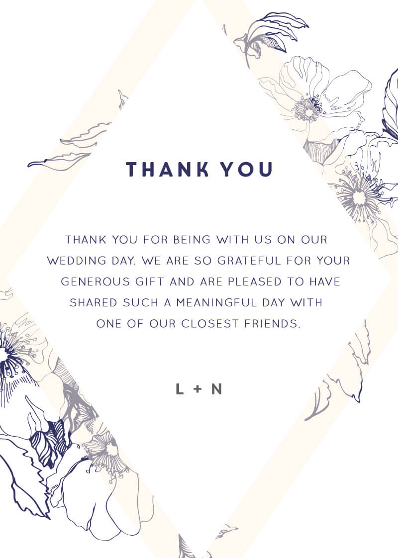 Blue Contour Thank You Card by Jamie L.