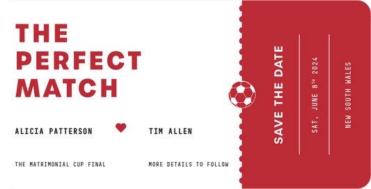 The Perfect Match Save The Date Cards by Putri N.