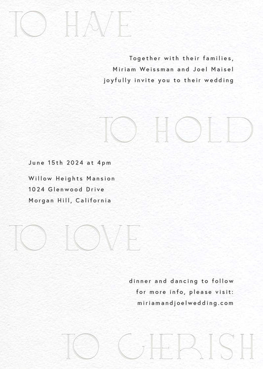 The Vow Wedding Invitations by Putri N.