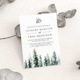 Timber Grove Monogram Wedding Invitation