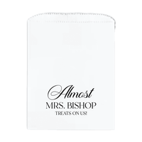 Elegant Almost Mrs Personalized Favor Treat Bag
