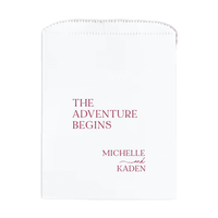 The Adventure Begins Simple Personalized Favor Treat Bag