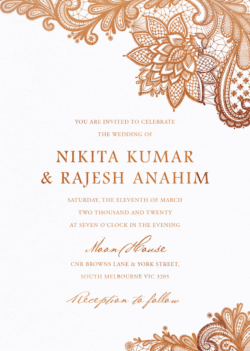 Tirumana Henna Wedding Invitations by Phabo R.