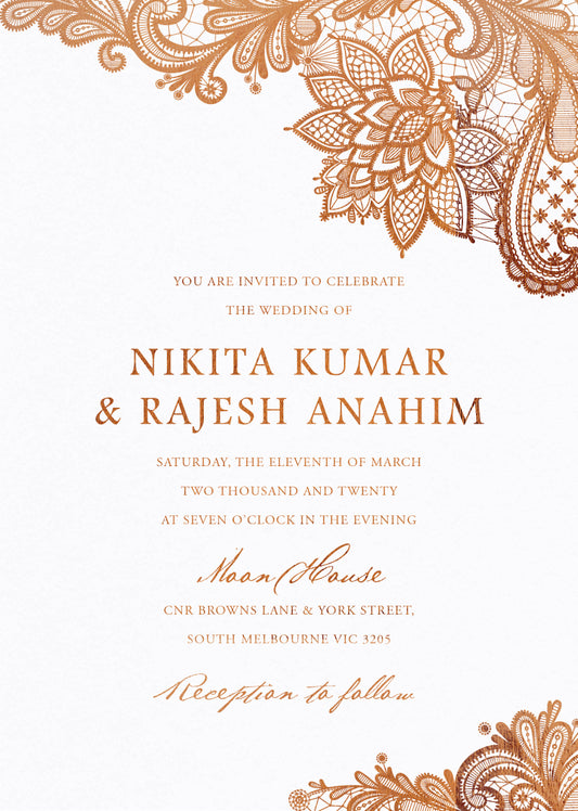 Tirumana Henna Wedding Invitations by Phabo R.