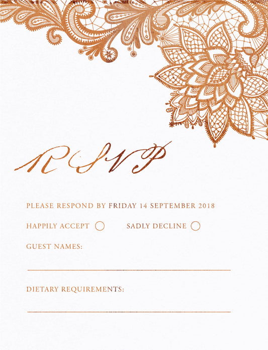 Tirumana Henna RSVP Cards by Phabo R.