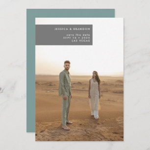 Ultra Minimal Simple Modern Photo Wedding Save The Date