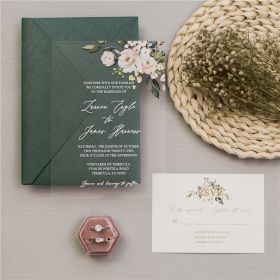Unique Greenery Acrylic Wedding Invitations CAX064
