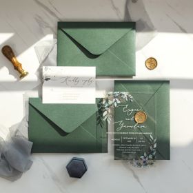 Unique Greenery Acrylic Wedding Invitations Swal040