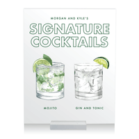Signature Drinks Wedding Bar Sign
