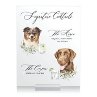 Acrylic Wedding Bar Menu Print - Pets