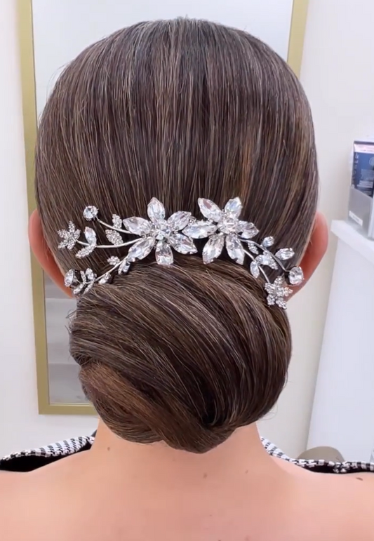 Ellee Real Bride Adorned With Vera Swarovski Hair Comb