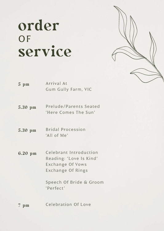 Verdure Wedding Program by Putri N.