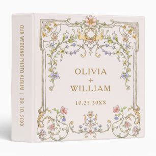 Victorian Ornate Grace Floral Wedding photo album 3 Ring Binder